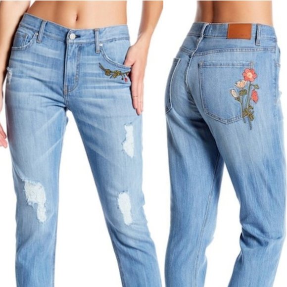 ei8ht dreams Denim - ei8ht dreams Slim Boyfriend Floral Jeans 25 EUC